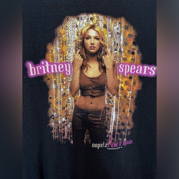 Vintage Britney Spears Y2K Oops I Did It Again Shirt Youth XL Vintage All Sport - Picture 2 of 4
